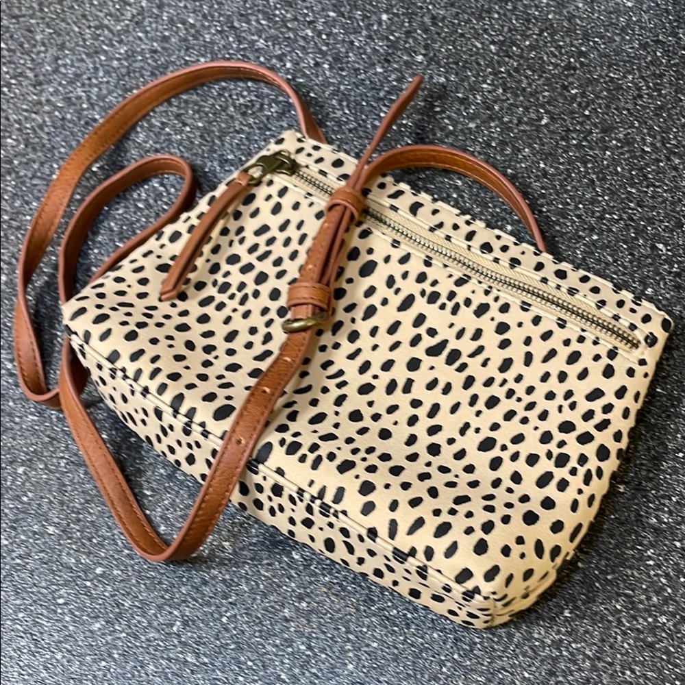 Universal Thread Neutral and Black Animal Print Crossbody Bag